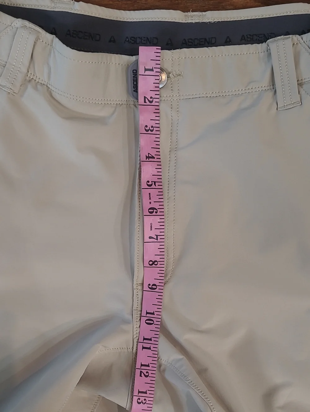 Ascend Men's Convertible Cargo Pants - Light Khaki Size 40×32 Vacation Travel